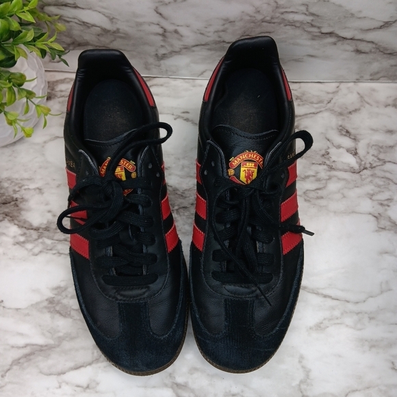 ADIDAS Samba Team Manchester United Sneakers Shoes Men's Size 7.5 Black - Picture 11 of 13